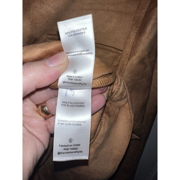 Kendall + Kylie Cropped jacket womens Sz L faux suede button front boho western - Picture 6 of 9